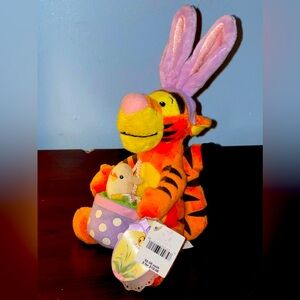 Vintage Disney Winnie the Poohs Easter Bunny Mini Bean Bag Tigger with Tags.